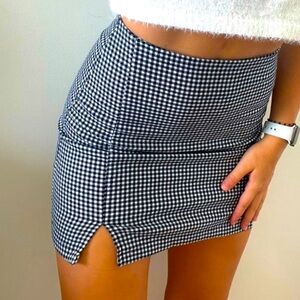 Shinestar Light blue checkered mini skirt